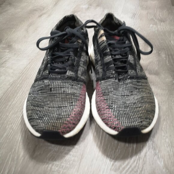 Adidas Pure Boost Ladies Size 9 Black White Red Lightweight Sneakers - Picture 4 of 8